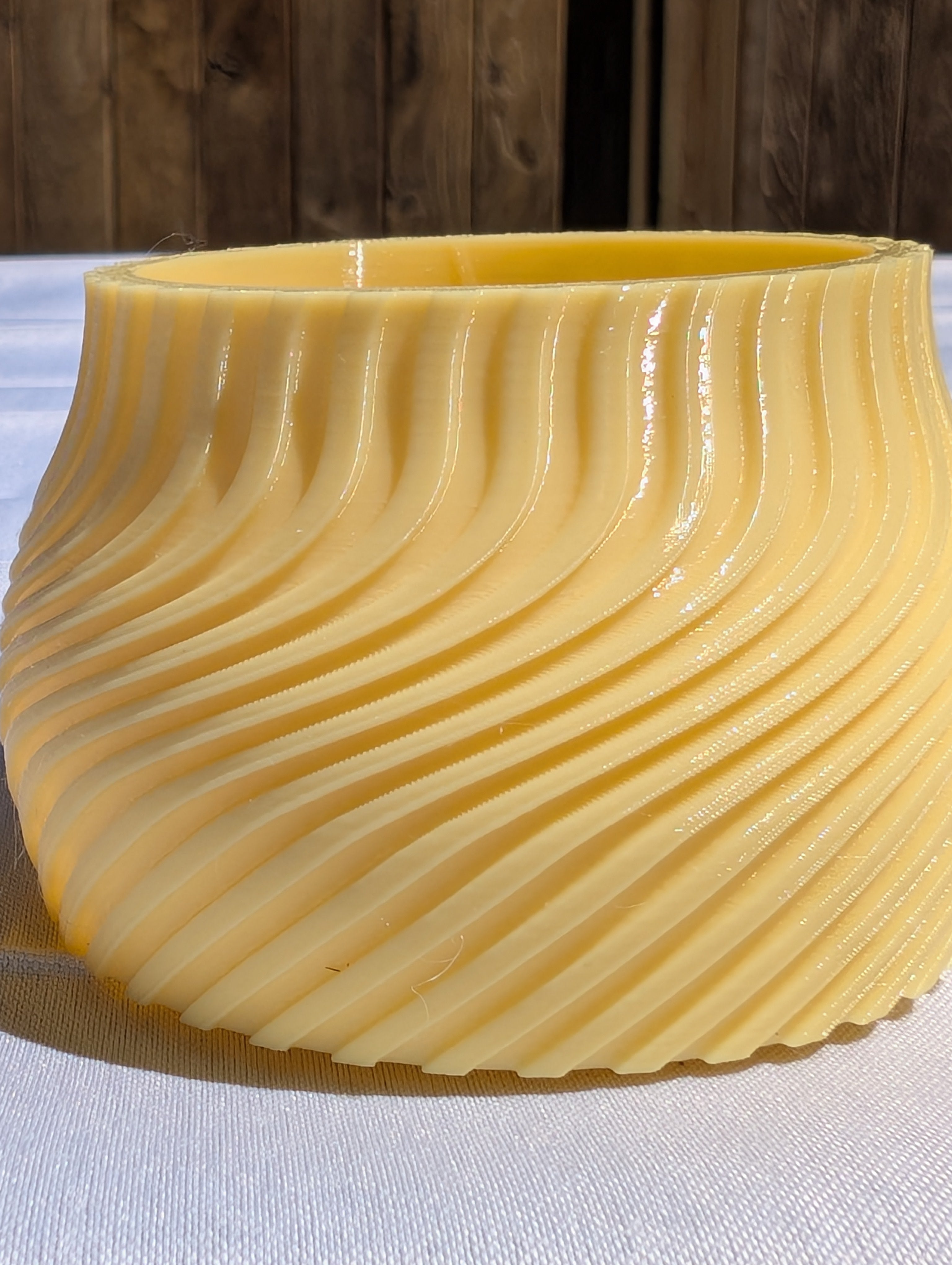 Small Striped Twisted Pot