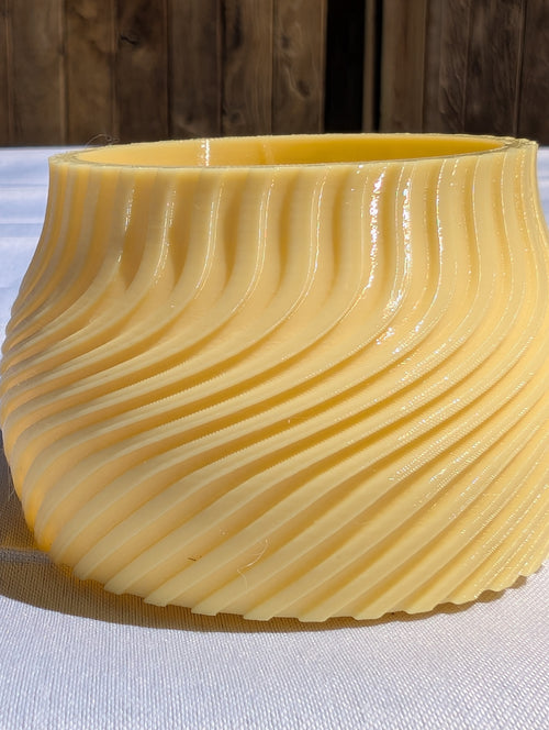 Small Striped Twisted Pot