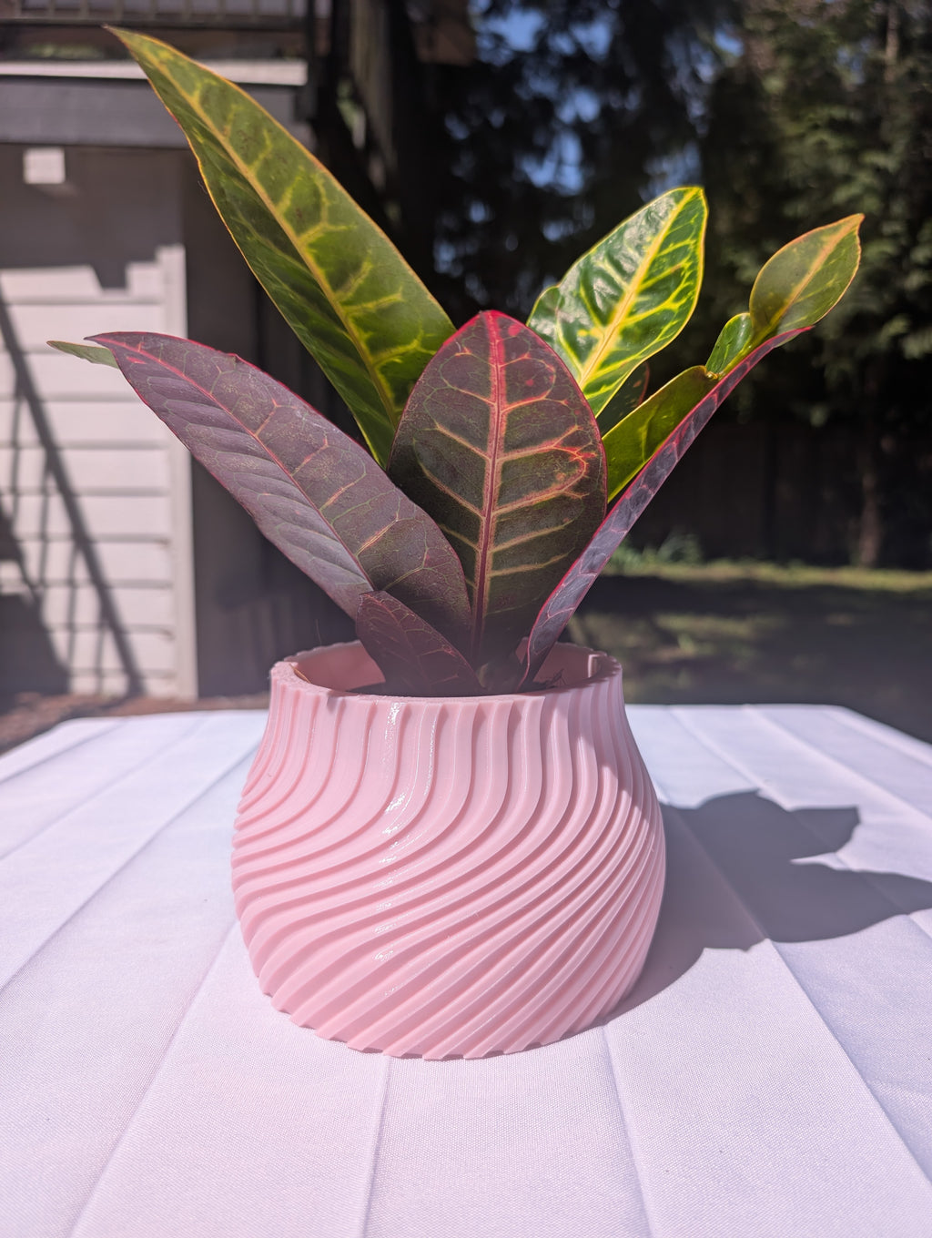 Medium Striped Twisted Pot
